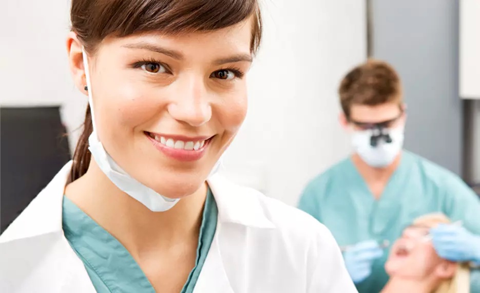 smiling female dental assistant