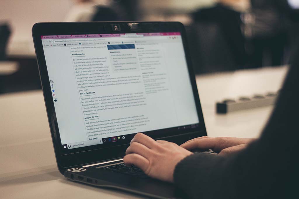 person working on a laptop